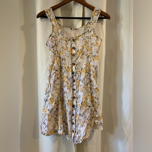 American Eagle Floral Tie‎ Front Button Mini Dress Small